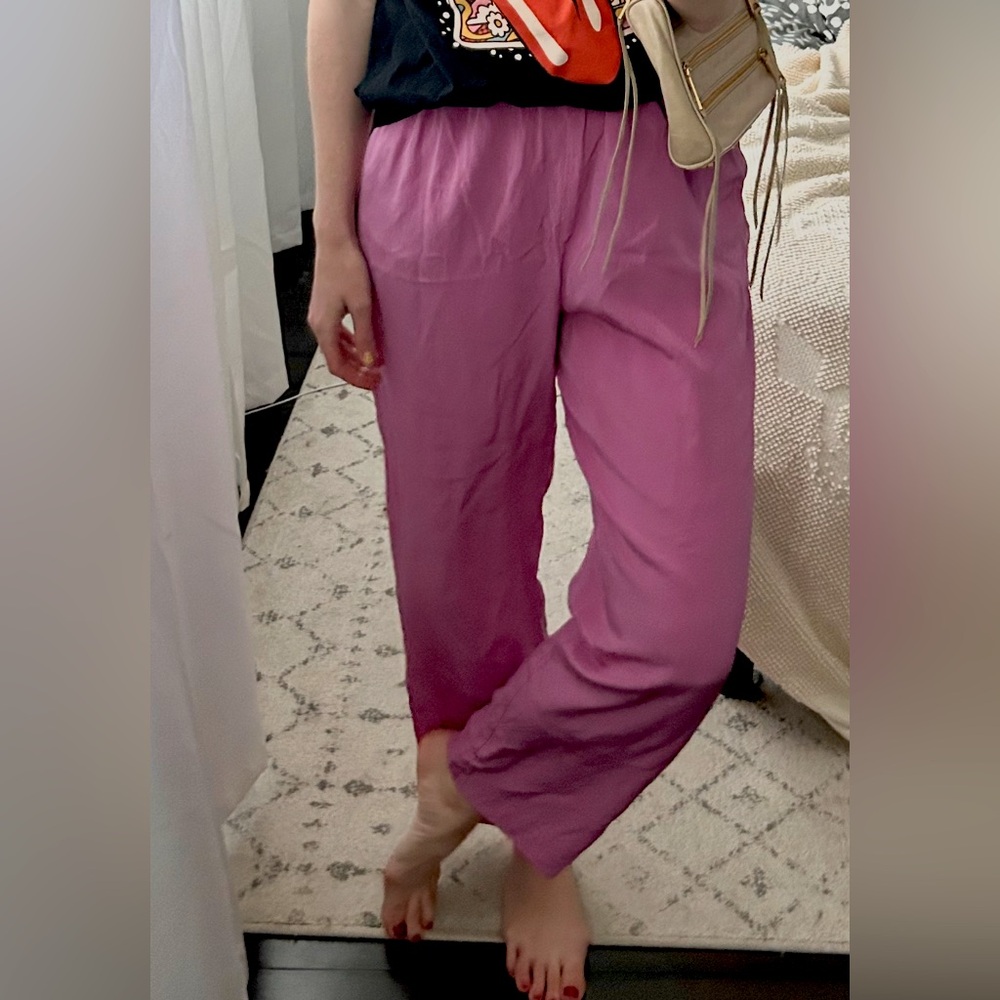 Bob Mackie 100% silk pants with side pockets size M